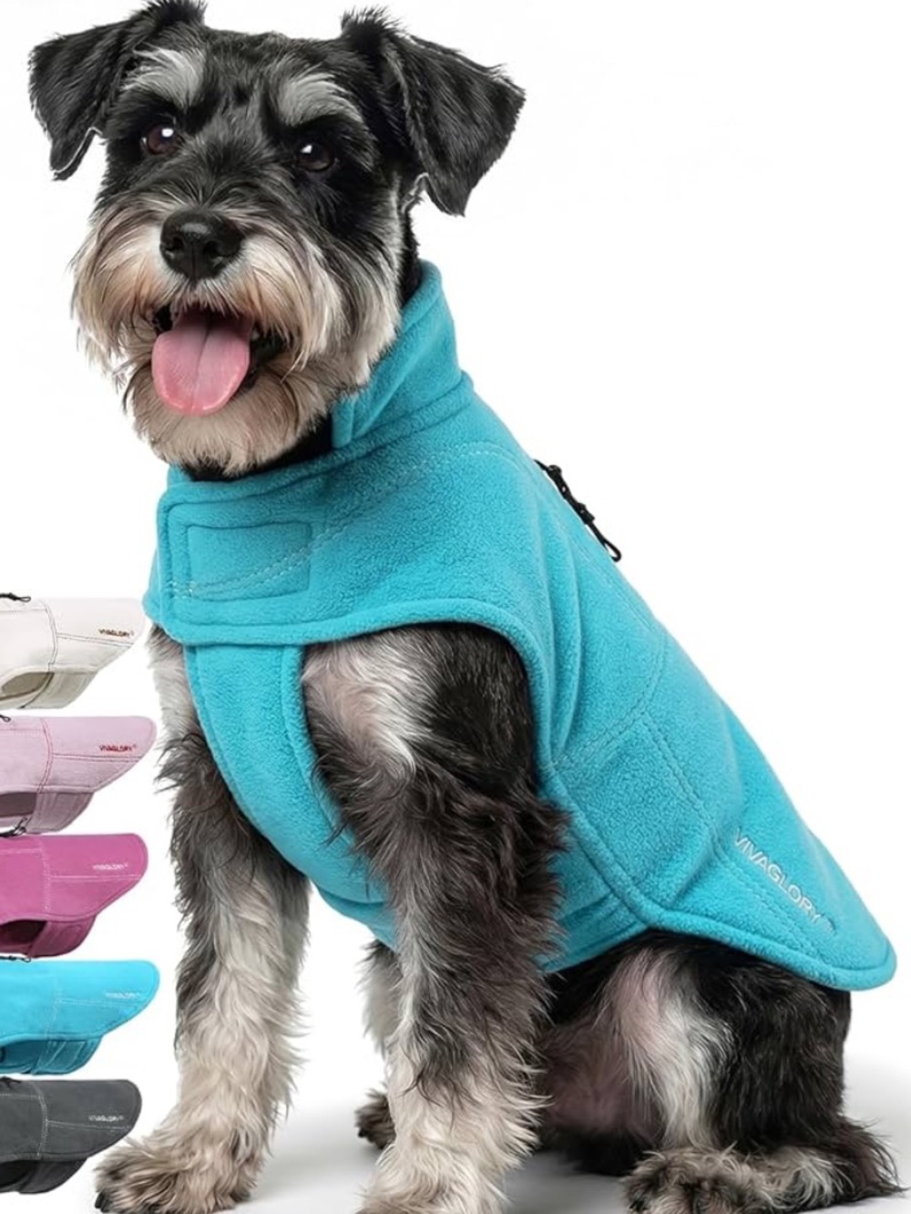 Vivaglory Dog Fleece Vest Sweater for  Med Dogs Turquoise